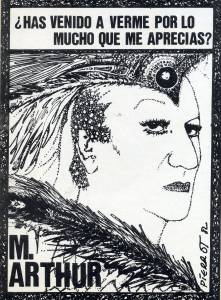  DIBUJO DE MADAME ARTHUR REALIZADO POR  PIERROT EN 1982 Y USADO EN PROGRAMAS DE MANO 